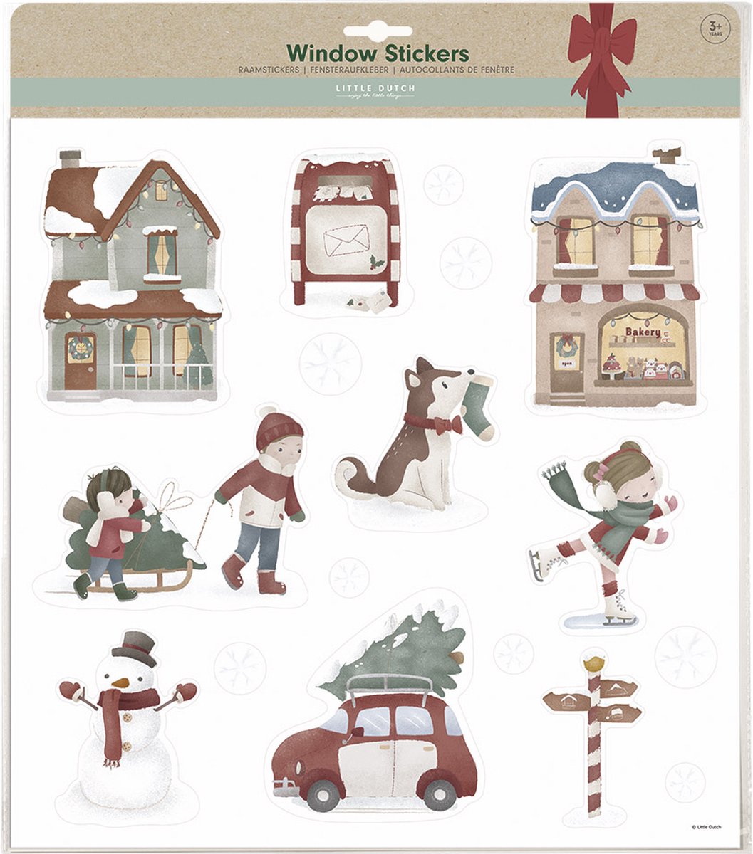 Raamstickers Little Dutch - Kerst - Herbruikbaar - Statische raamfolie