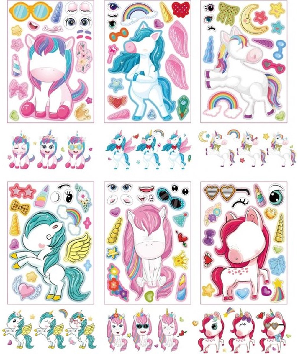 Unicorn Sticker Puzzels - Unicorn Stickers - Sticker Puzzel - Puzzel Eenhoorn - DIY Unicorn - Eenhoorn Stickers - Unicorn Cadeau - Eenhoorn Cadeau