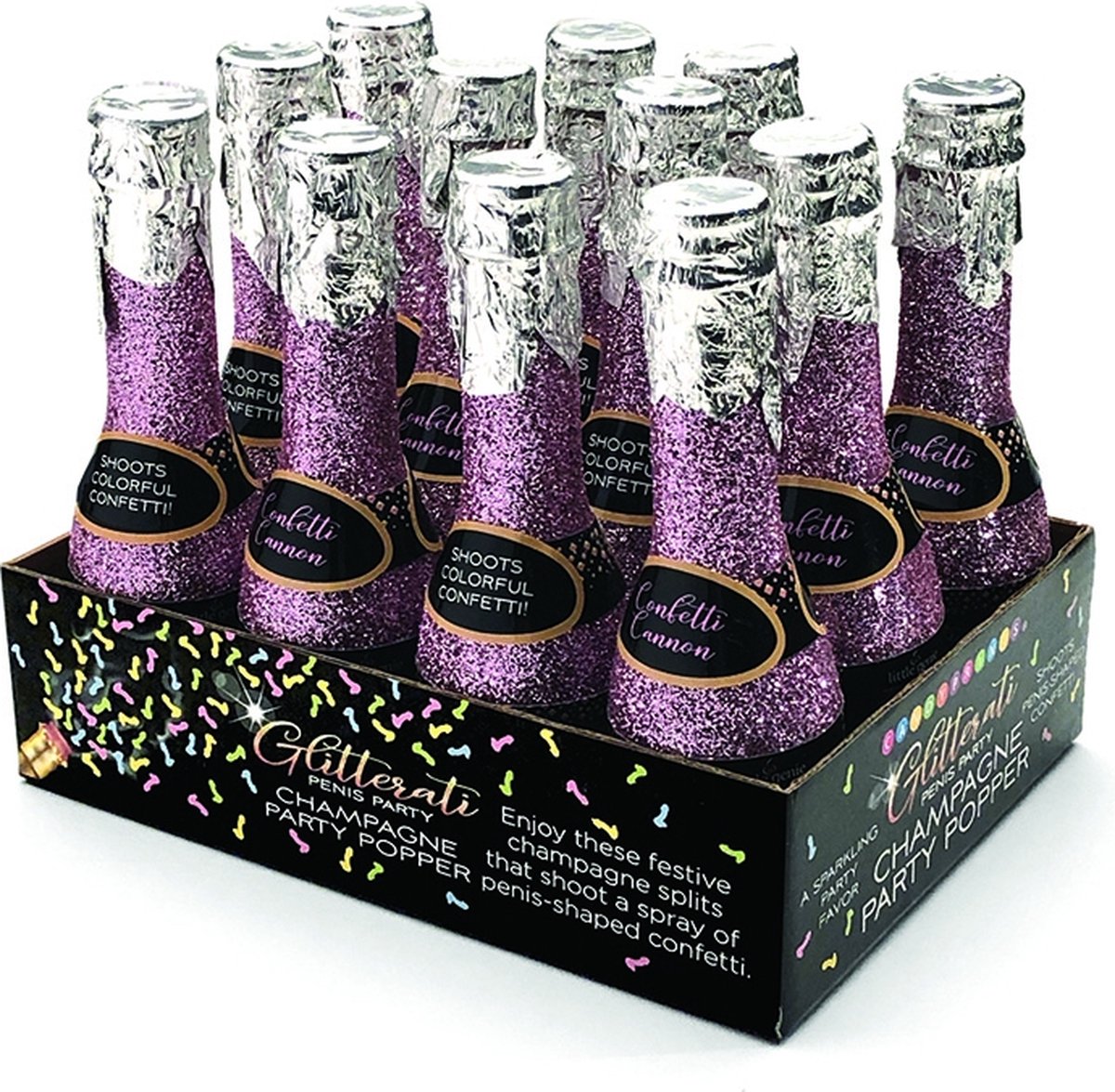 Little Genie Productions CP.1055 - Glitterati Champagne Confetti Display of 12