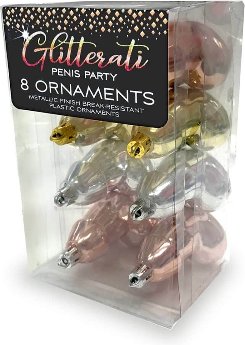 Little Genie Productions CP.1081 - Glitterati Penis Metallic Ornaments, 8