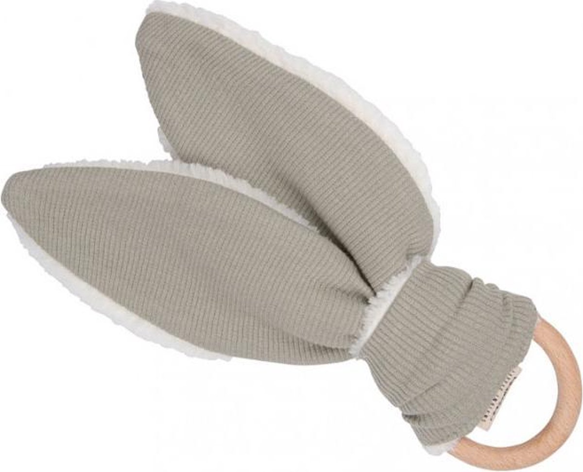   Bijtring Bunny Junior 21 Cm Hout Grijs