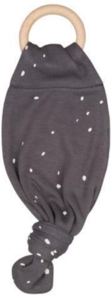   Bijtring Dots Meisjes 16 Cm Hout/katoen Grijs