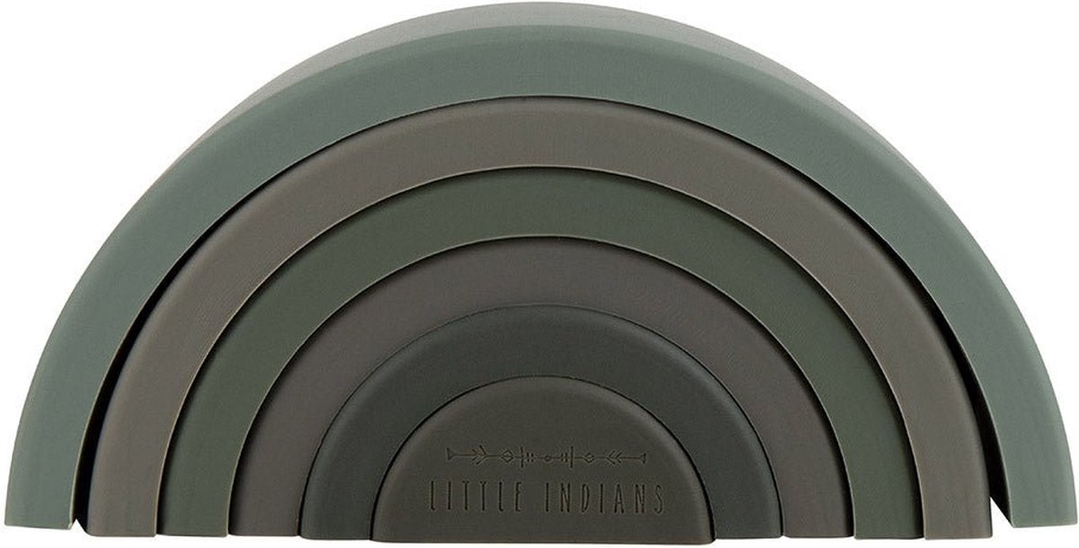 Little koekies - Siliconen regenboog olijfgroen -  speelgoed - BPA vrij - kraamcadeau - newborngift