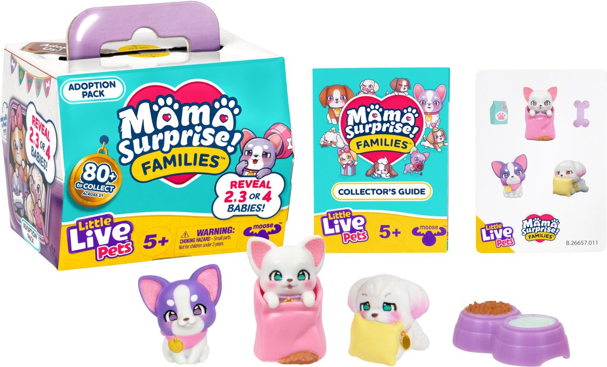 Little Live Pets - Mama Surprise Families Adoptie Pakket - 7 hondenfamilies te verzamelen