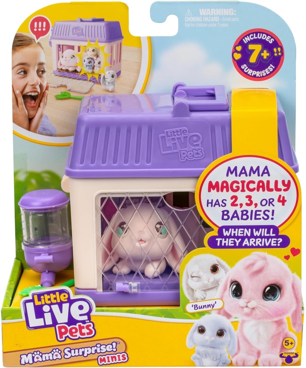 Little Live Pets - Mama Surprise Mini - Mama Bunny krijgt 2 babys en soms wel 3 óf 4 babys