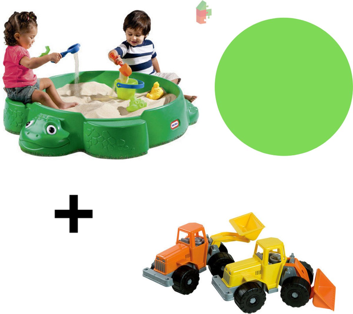   Zandbak Schildpad Met Deksel + Androni shovel