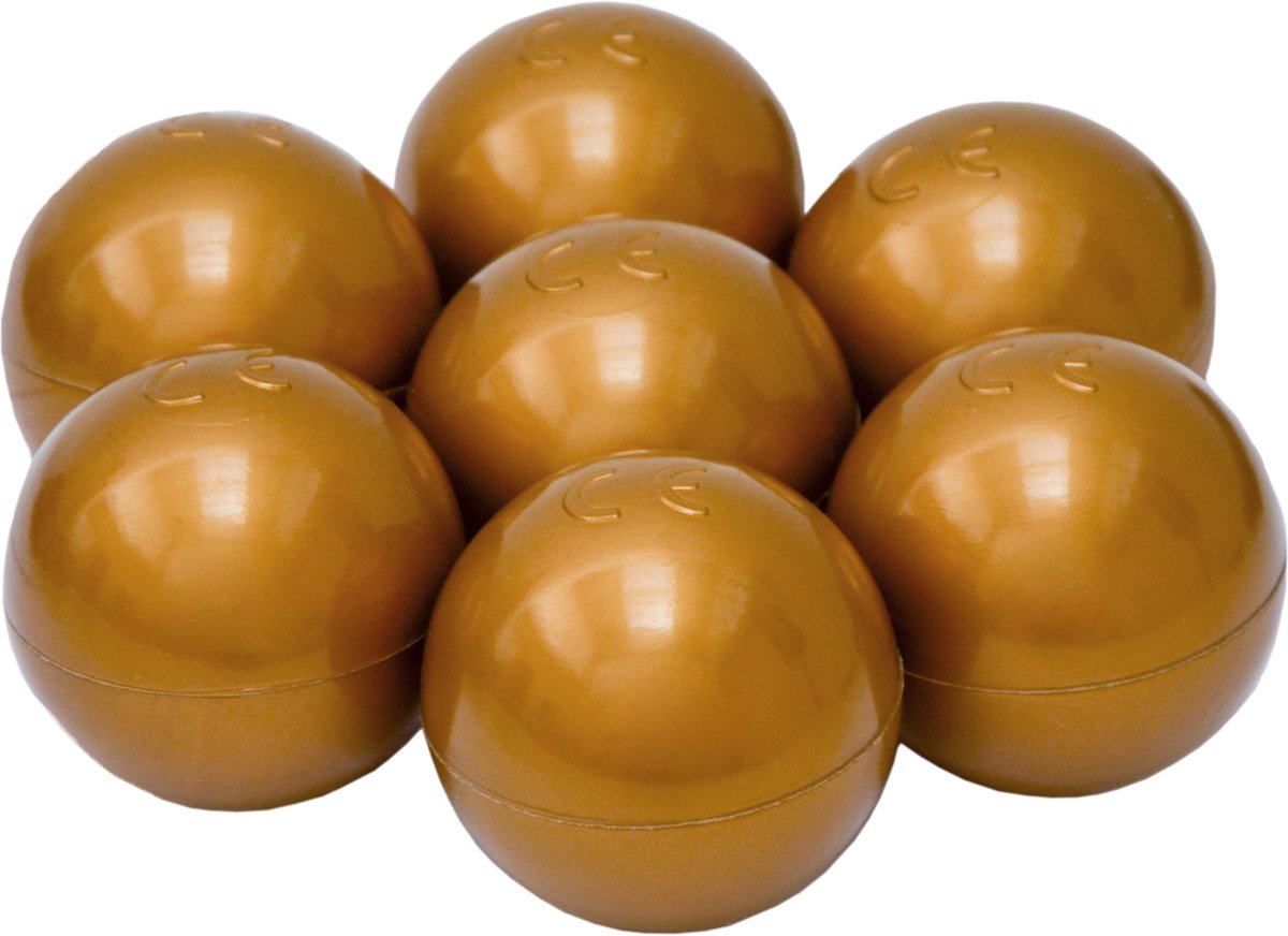 50 Babybalballen 5,5 cm Kinderbalbadje Kunststofballen Babyballen Goud