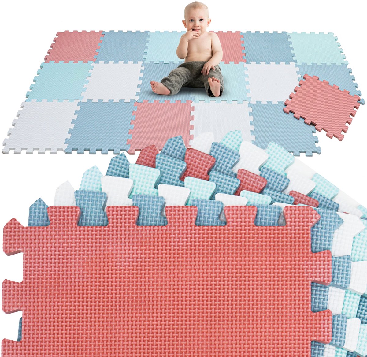 Van dag Één: 18-delige Baby Puzzel Speelmat - 30x30 EVA Schuim Kruipmat Vloermat Speeltapijt Kind