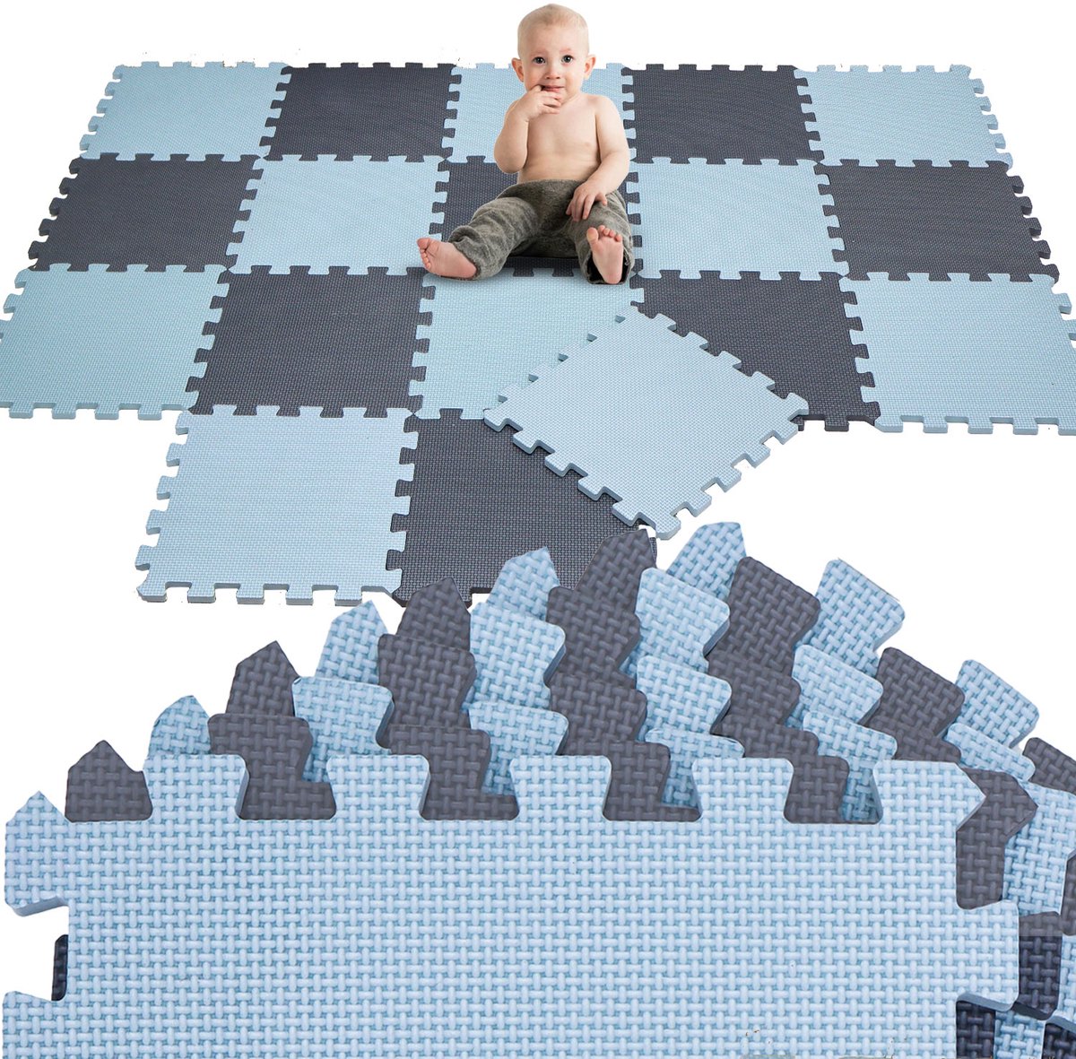 Van dag Één: 18-delige Baby Puzzel Speelmat - 30x30 EVA Schuim Kruipmat Vloermat Speeltapijt Kind