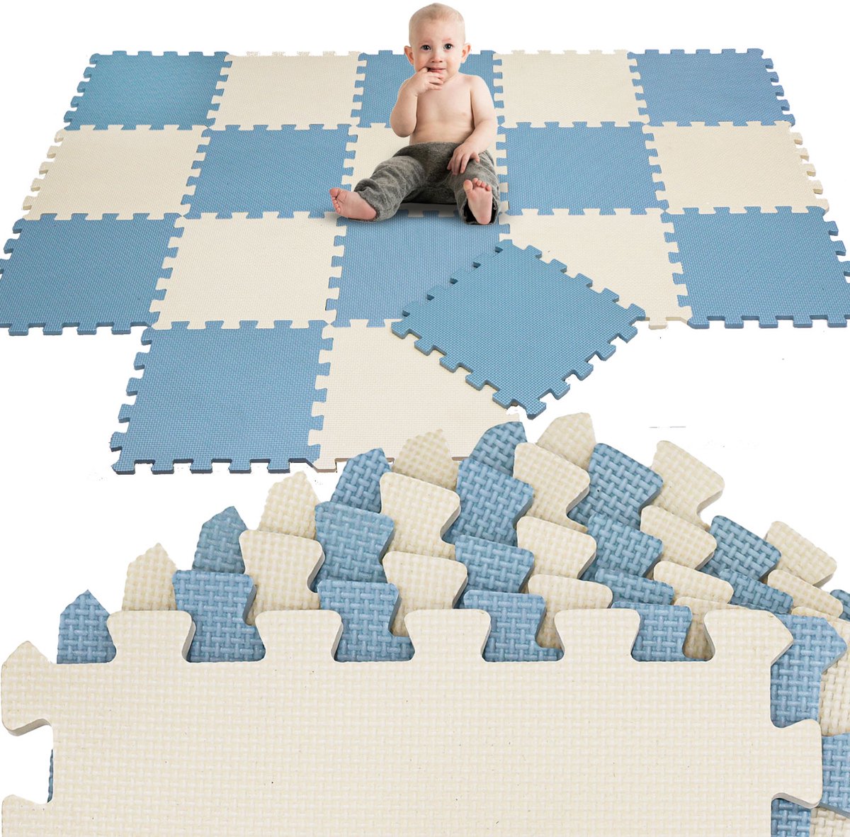 Van dag Één: 18-delige Baby Puzzel Speelmat - 30x30 EVA Schuim Kruipmat Vloermat Speeltapijt Kind