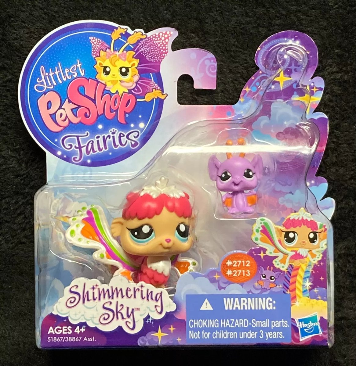 Littlest Pet Shop Fairies- Wolkenelfjes - 2712 2713 - Shimmering Sky Fairy Rain Prism