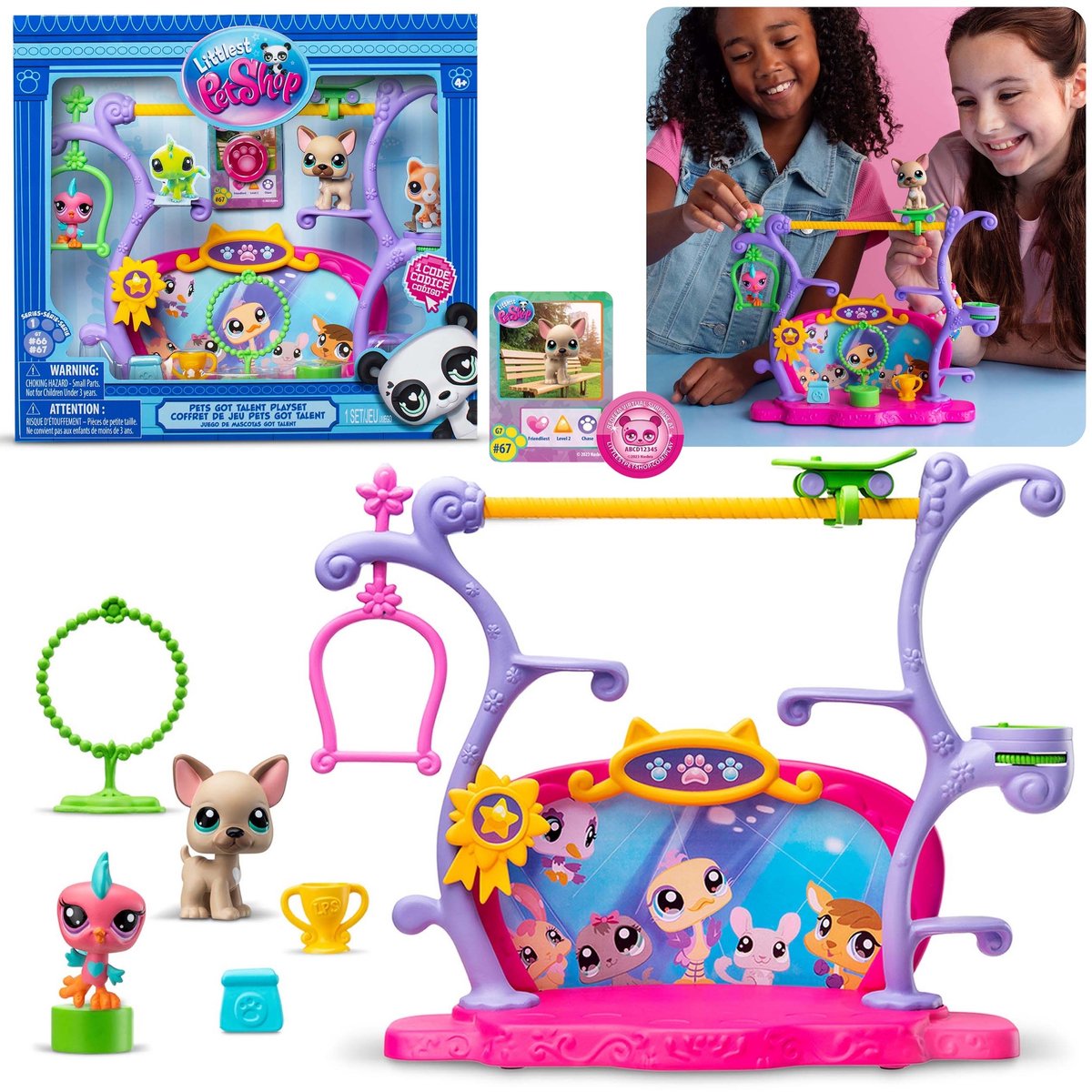 Littlest Pet Shop Figurenset Talent Show, dieren + accessoires, beweegbare figuren 4+