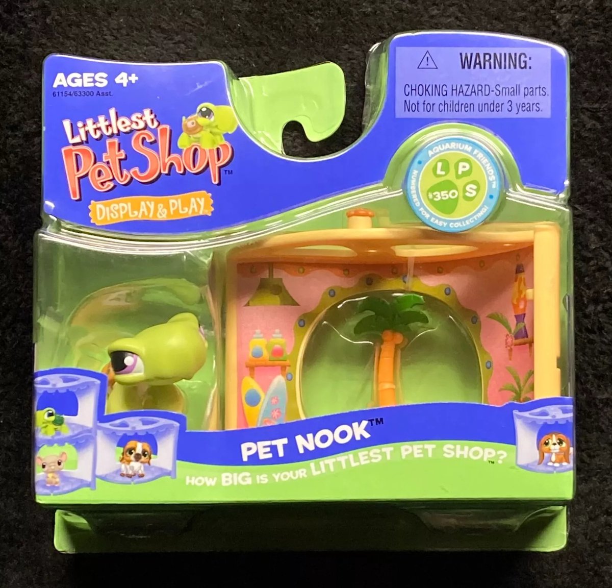 Littlest Pet Shop Nook Display & Play Aquarium Friends Green Turtle 350 - 2006