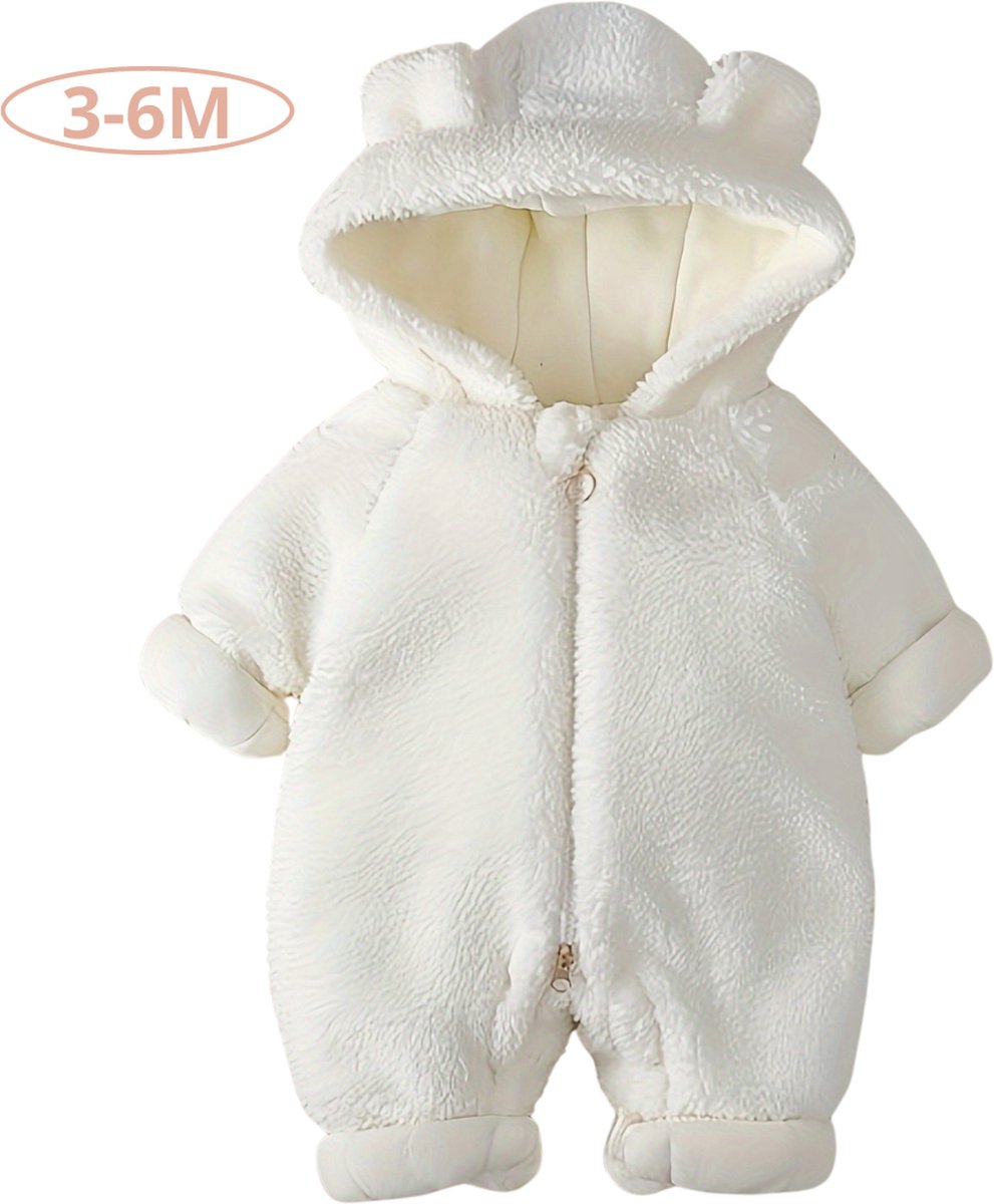 Livano Berenpakje Baby - Winterpak - Onesie - Teddy - Romper - Pakje - Jongen - Meisje - 3-6 Maanden - Beige