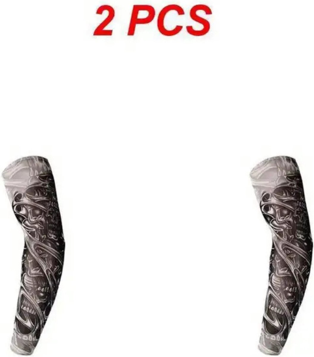 Livano Tattoo Sleeve - Voor Volwassenen - Mouw - Tatoeage - Arm Warmer - Zonbescherming - UV Beschermend - 2 Stuks