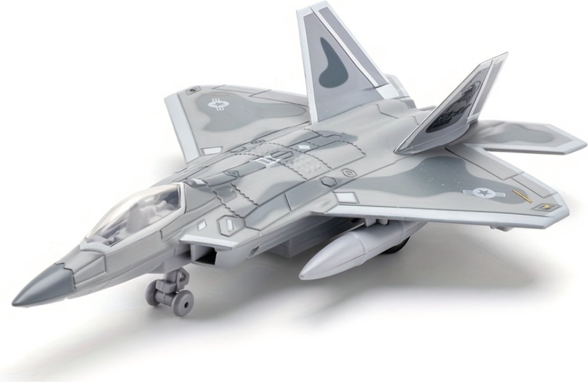 Livano Vliegtuig Speelgoed - Straaljager Vliegtuig - Straaljager Model - Model Vliegtuig - Metaal - F22-Grijs