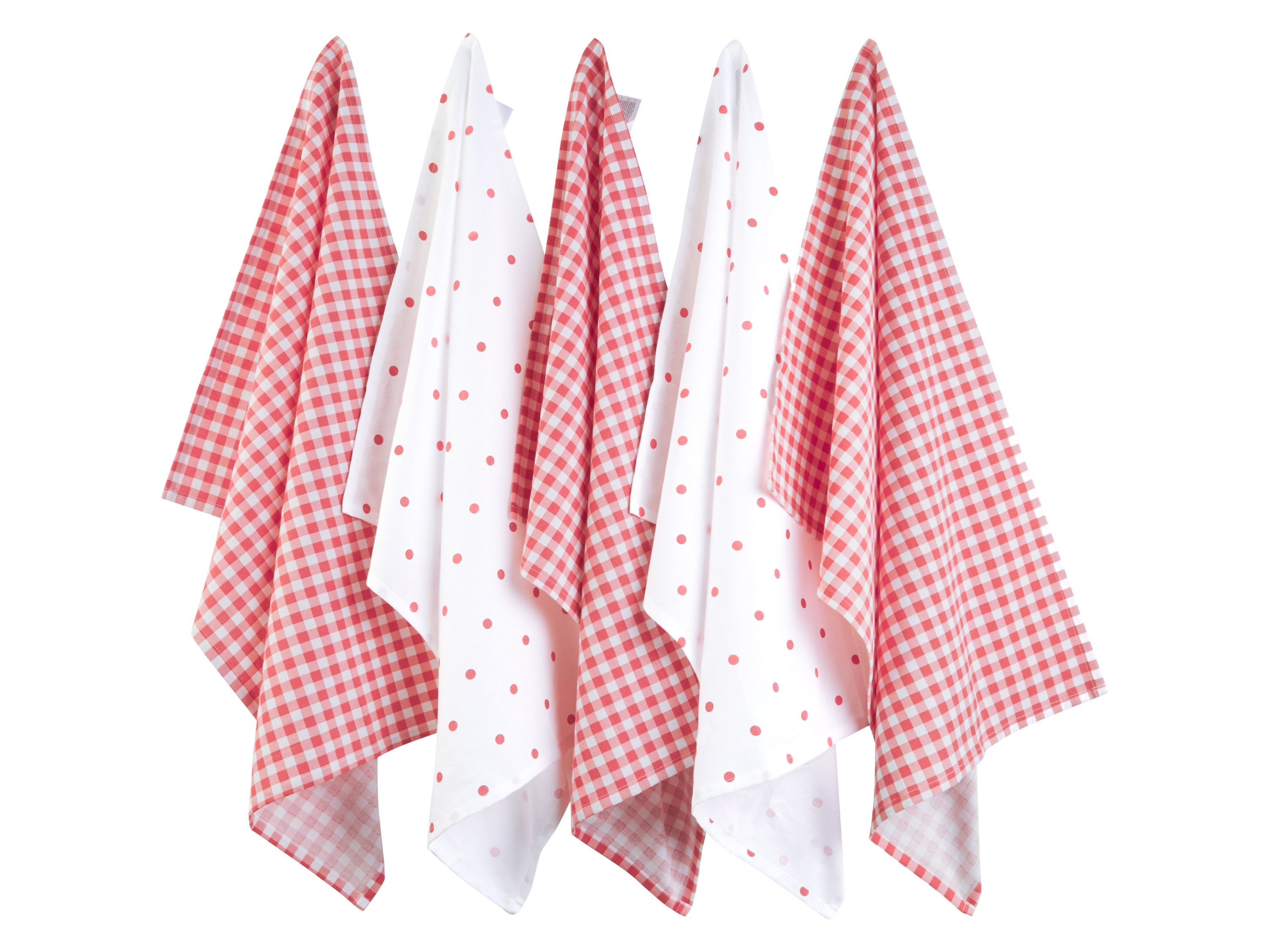 LIVARNO home 5 theekdoeken (Rood)