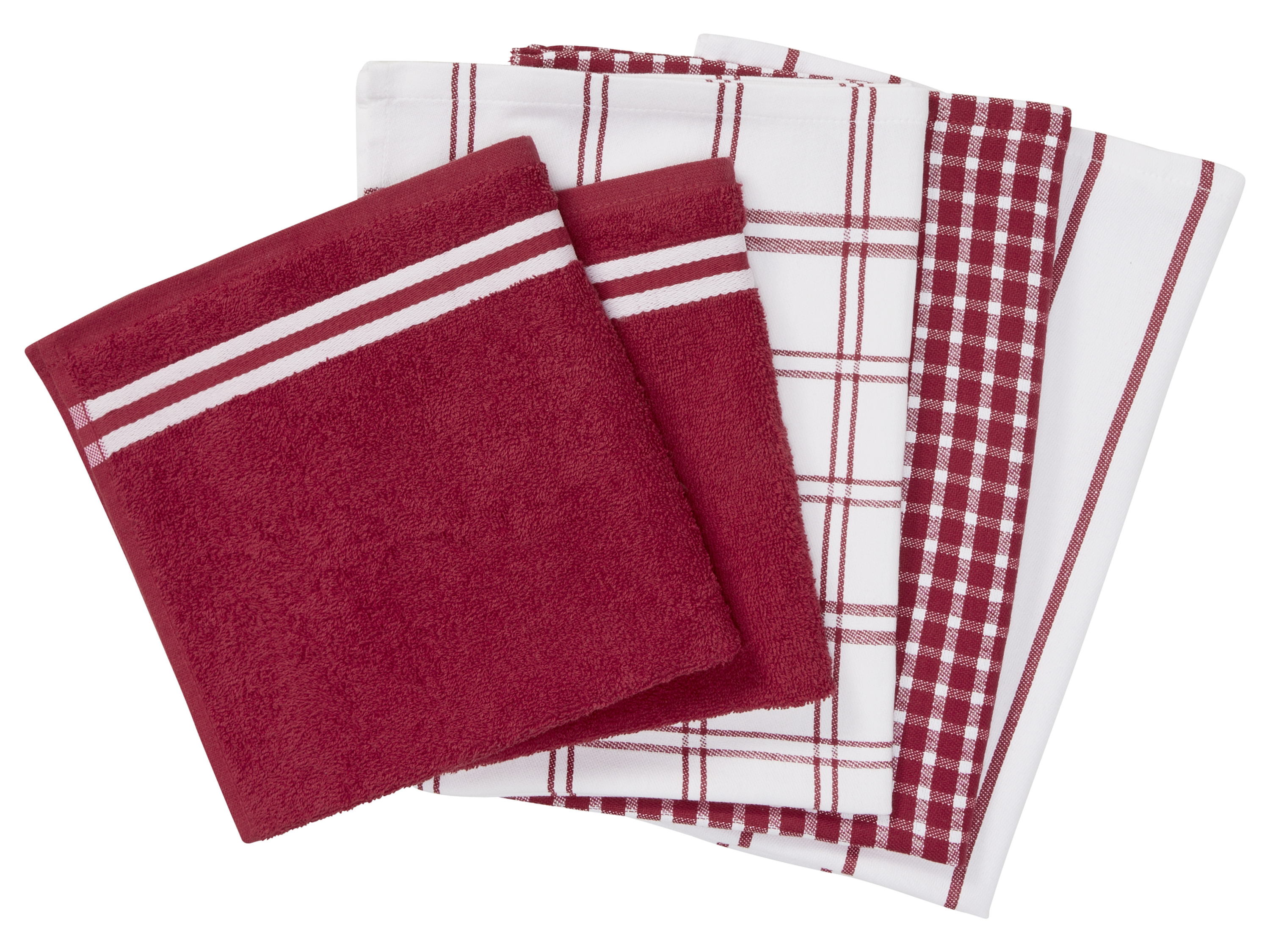 LIVARNO home Keukendoekenset (Rood/wit)