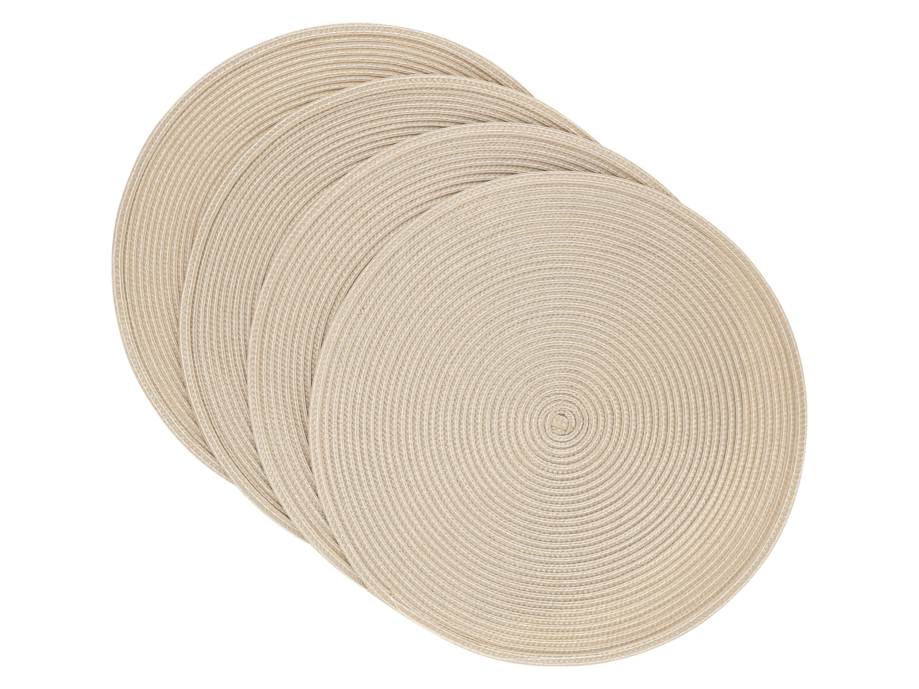 LIVARNO Set van 4 placemats 38 cm (Beige)