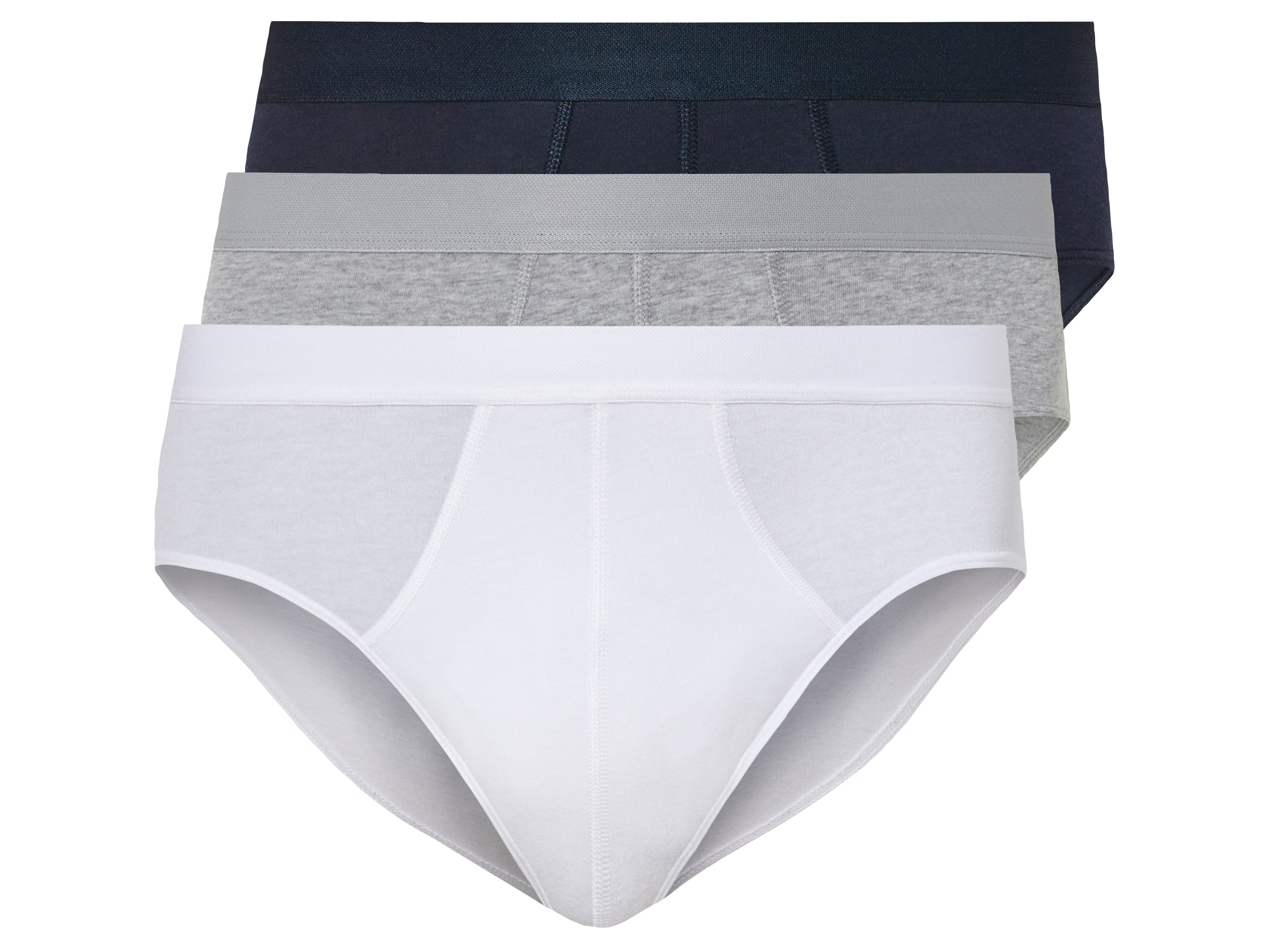 LIVERGY 3 heren onderbroeken (Marine/grijs/wit, 3XL)