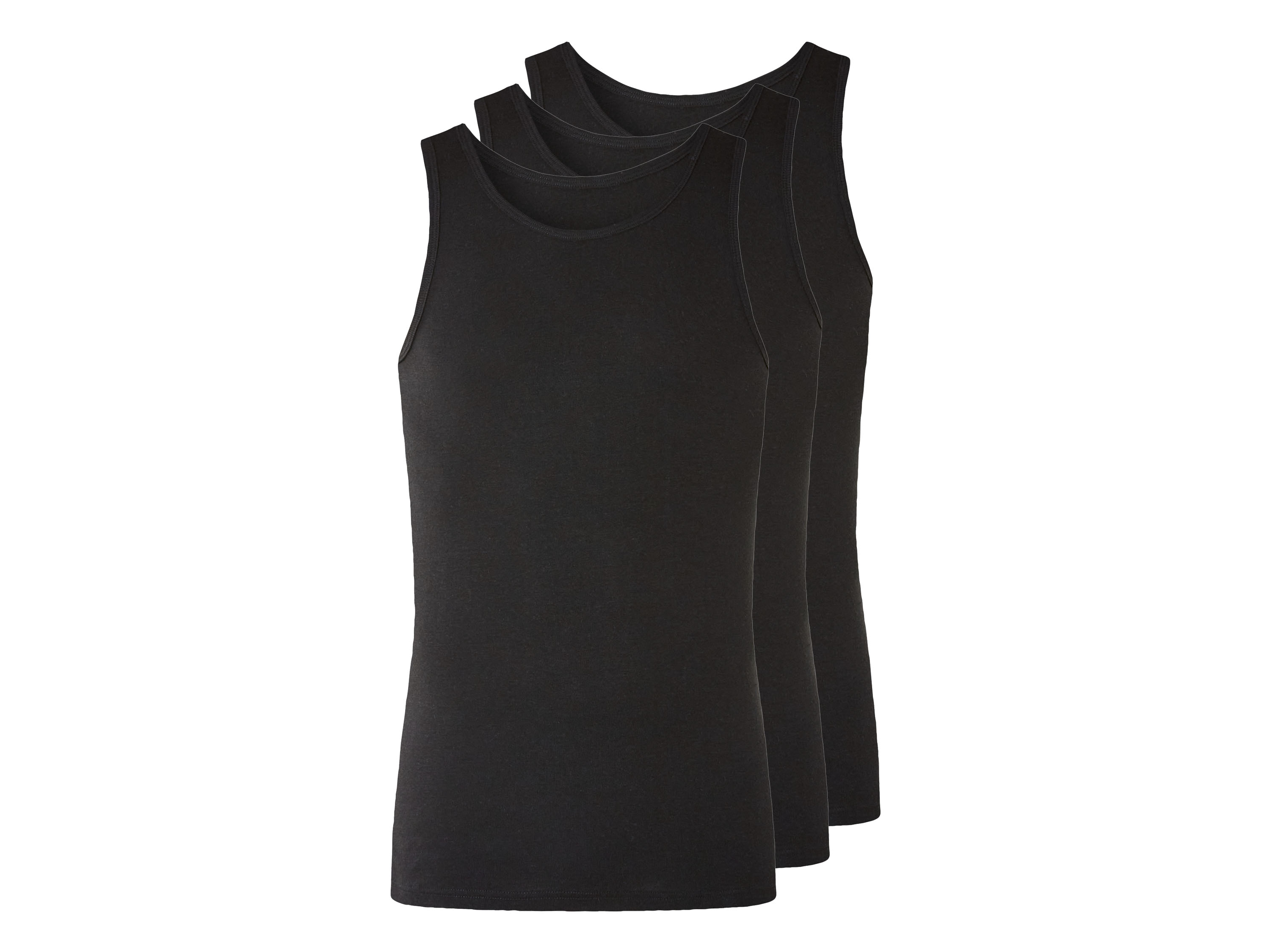 LIVERGY 3 heren onderhemden (Zwart, XL)