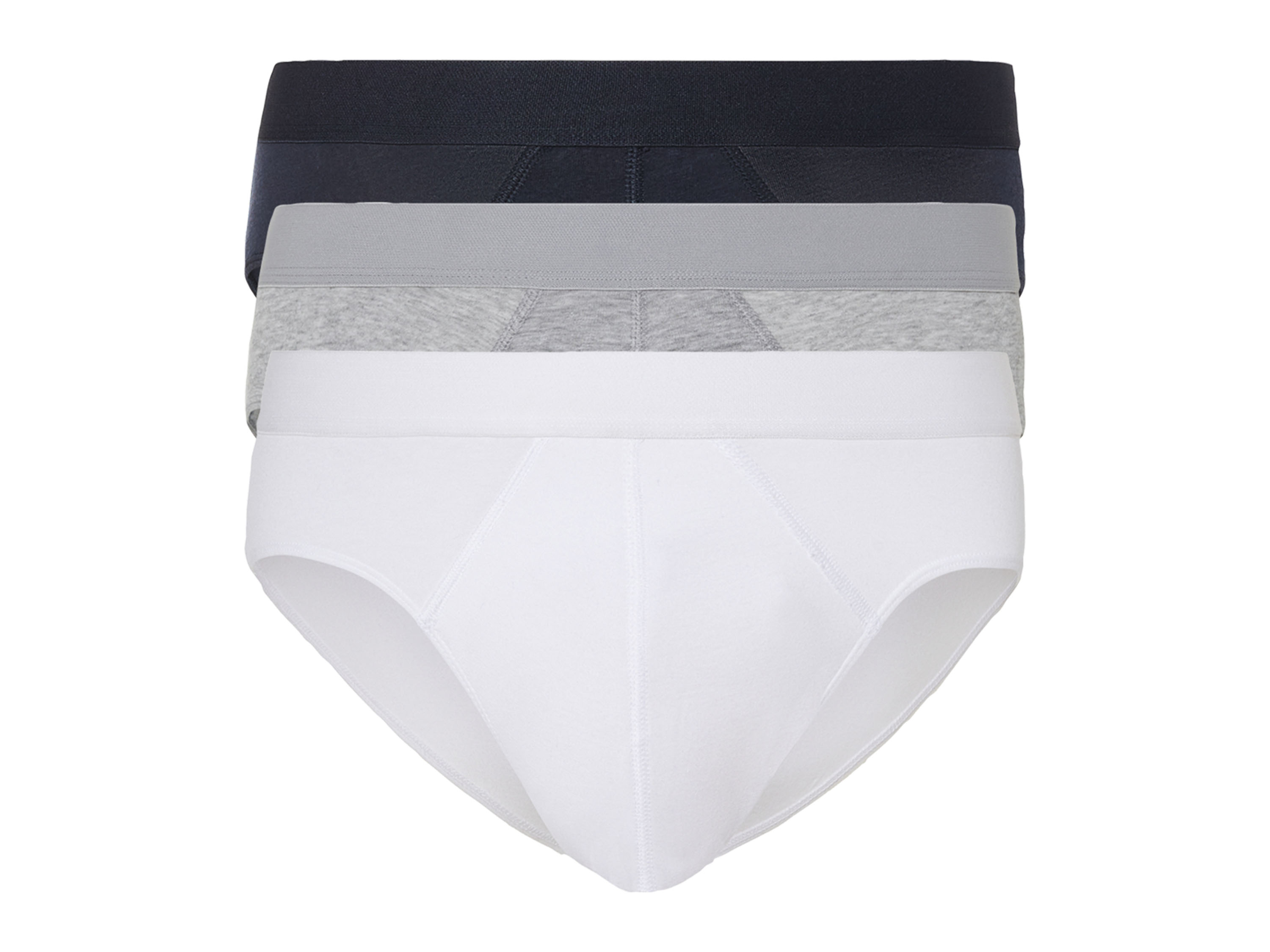 LIVERGY 3 heren slips (Marine/grijs/wit, XL)