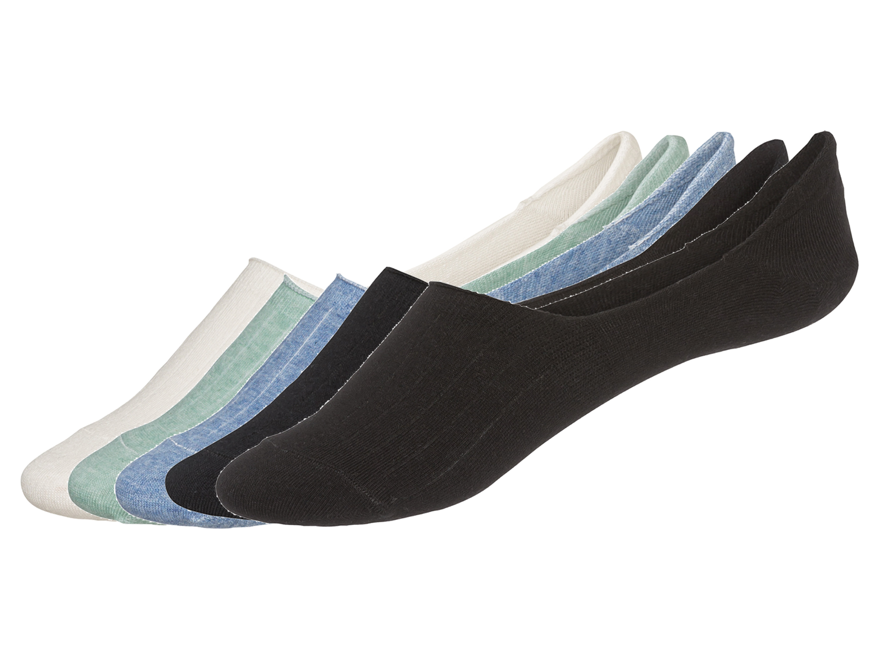 LIVERGY 5 paar heren sneakersokken (Creme/mint/marine, 39-42)