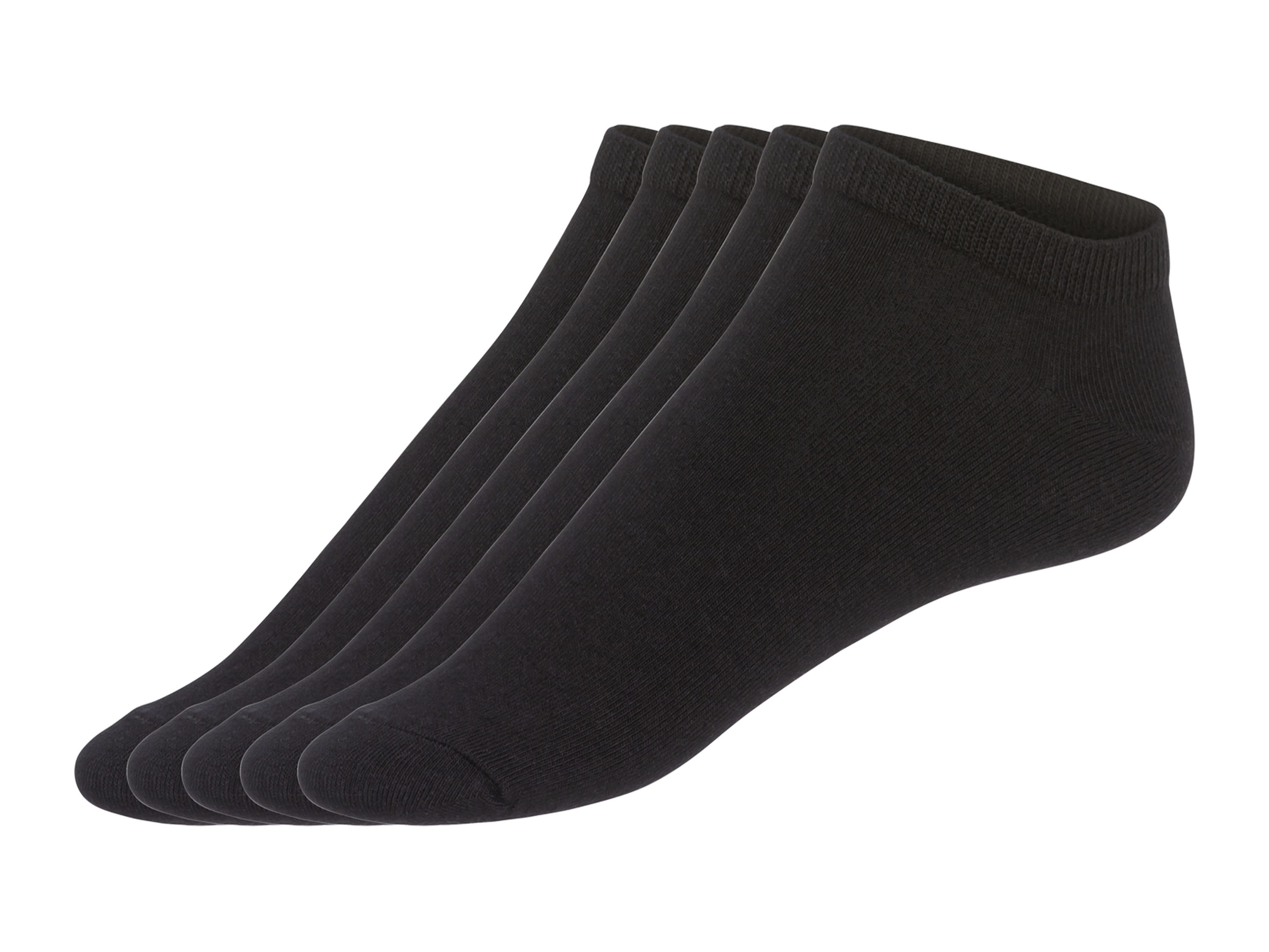 LIVERGY 5 paar heren sneakersokken (Zwart, 43-46)