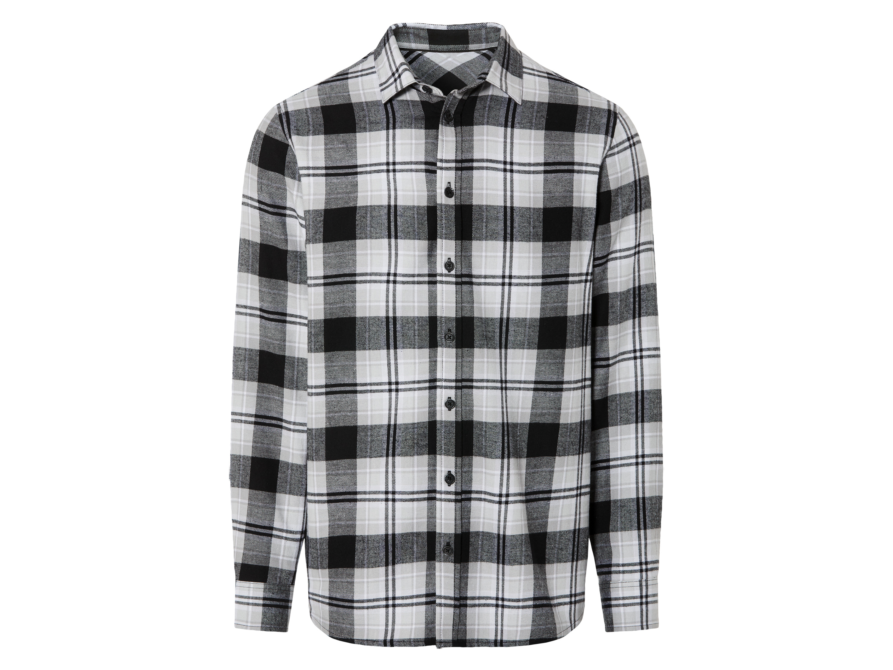 LIVERGY Heren blouse (Zwart/wit, XL (43/44))