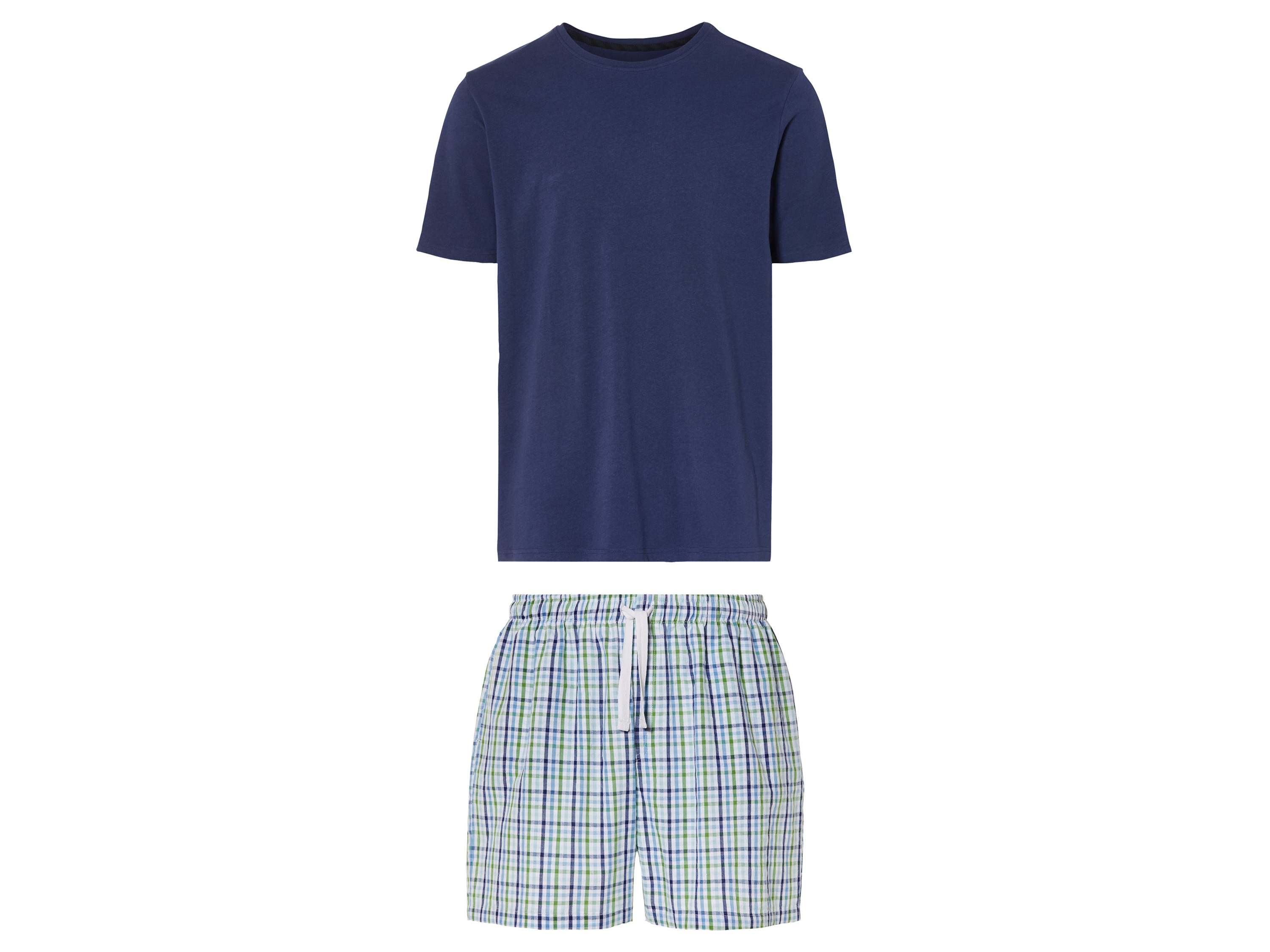 LIVERGY Heren pyjama met short (M (48/50), Marineblauw)