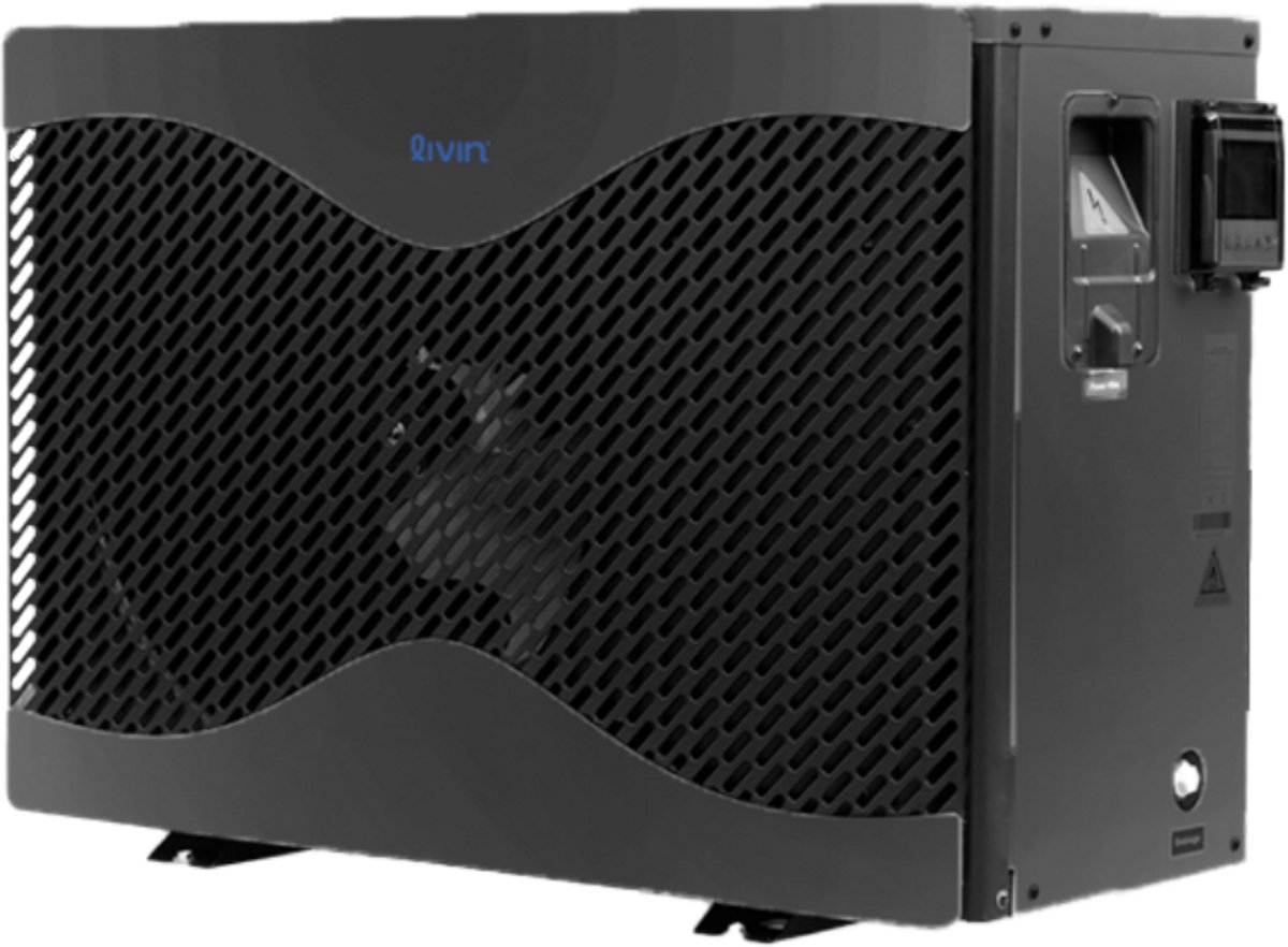 LIVIN Zwembad Warmtepomp 10,5KW - Zwembad verwarming - Pool Heater - Warmtepomp Zwembad - Zwembad Heater - Vermogen van 10,5KW - Licht Gewicht - Plug & Play - Verwarmt tot 40.000L - Makkelijk te installeren - Inclusief Koppelstukken - Grijs
