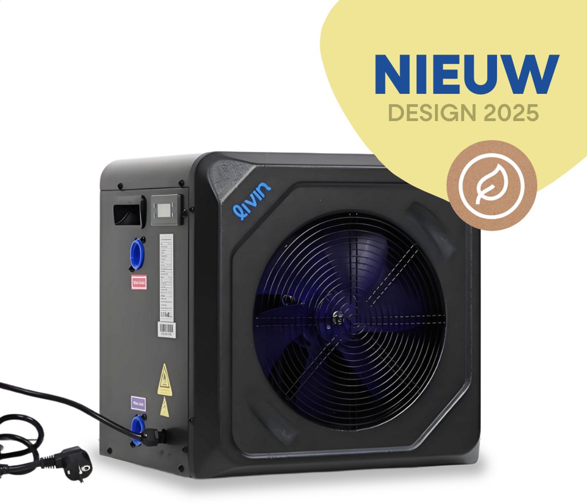LIVIN Zwembad Warmtepomp 3KW - Zwembad verwarming - Pool Heater - Warmtepomp Zwembad - Zwembad Heater - Vermogen van 3KW - Licht Gewicht - Plug & Play - Makkelijk te installeren - Inclusief Koppelstukken - Geschikt voor Bestway en Intex - Zwart