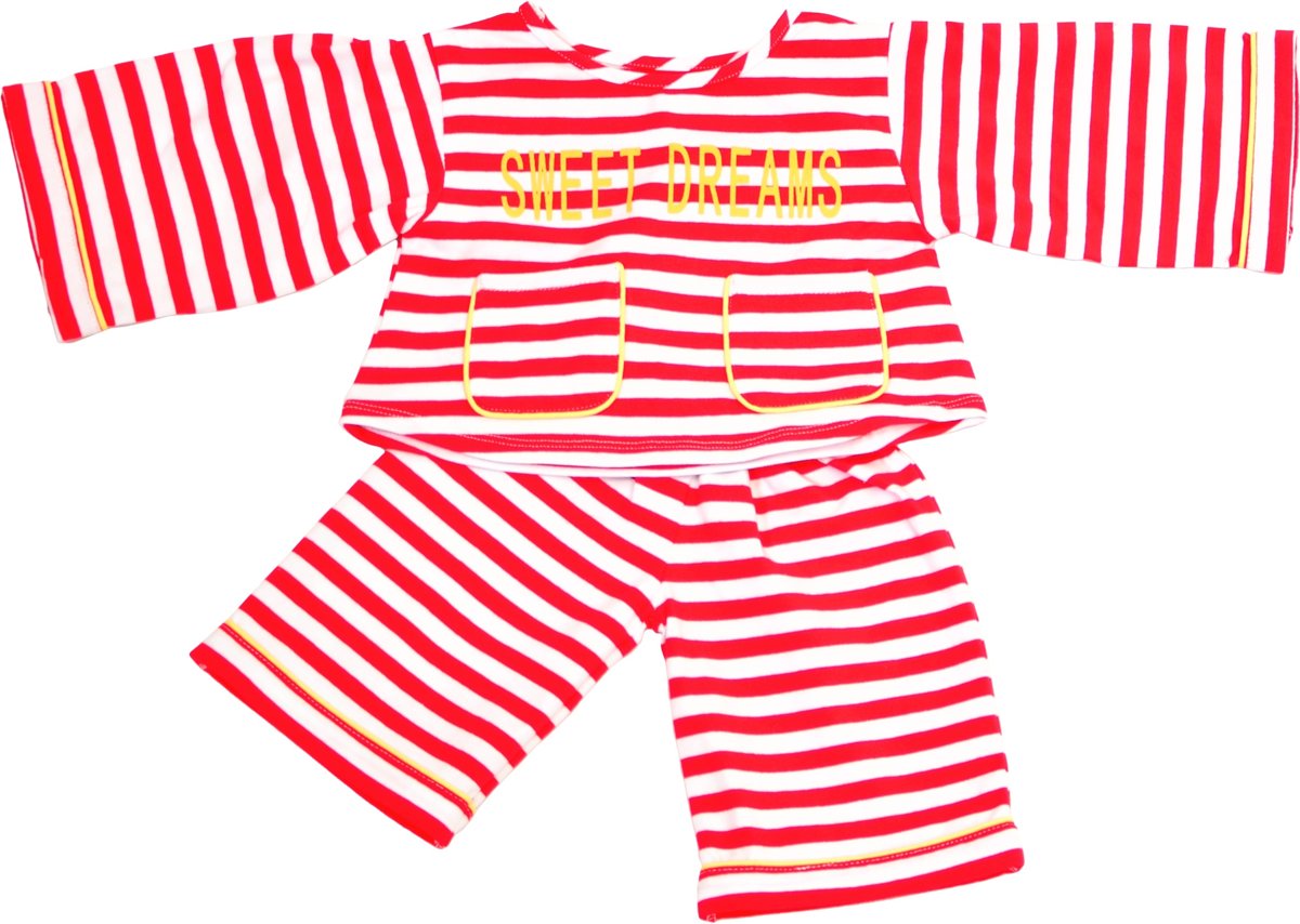   poppenkleding pyjama voor handpop van 65cm