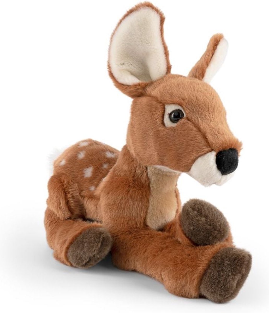 Living Nature knuffel liggend hert fawn - realistisch pluche speelgoed.