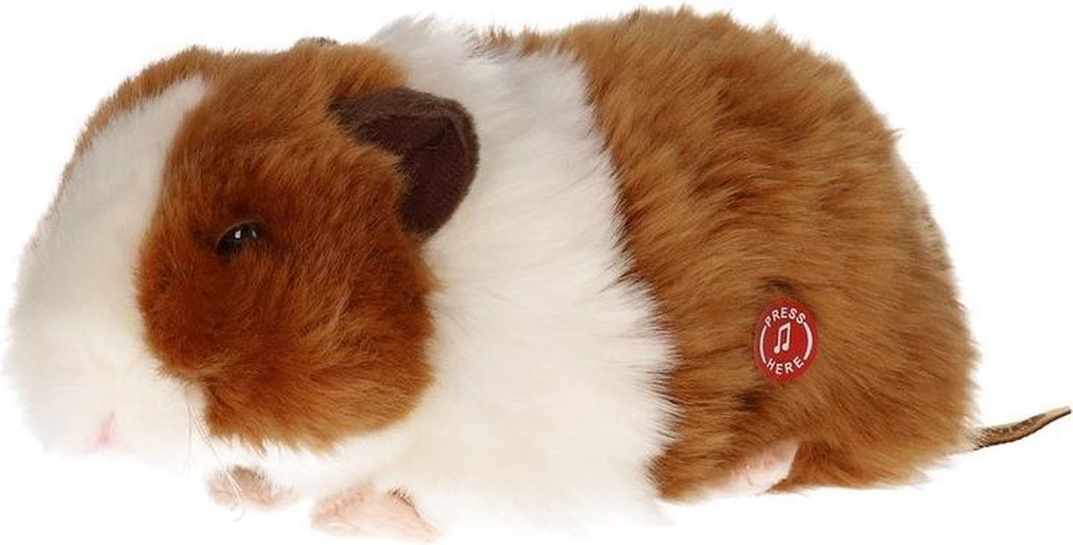 Pluche Cavia knuffel met geluid 20 cm - Cavia huisdieren knuffels - Speelgoed