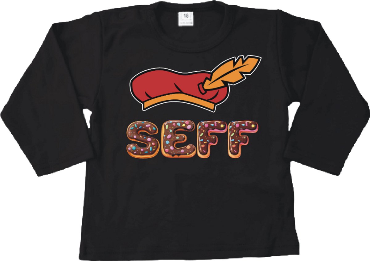 Sinterklaas Shirt Zwart – Eigen Naam & Pietenmuts - maat 98