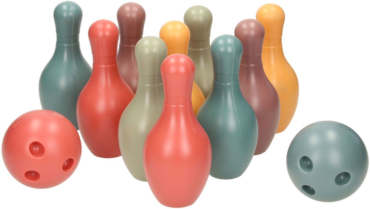 Bowlingset Pastel Kleuren, 12dlg.