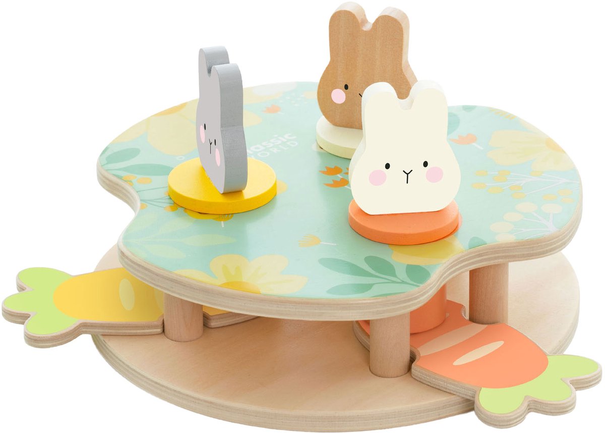 Classic World houten spel stuiter konijn voor peuters en kleuters.