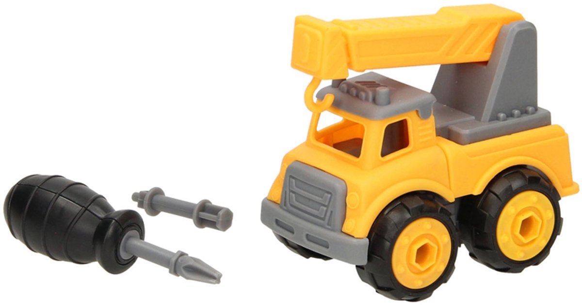 Constructiewagen met Schroefbare Wielen - Geel