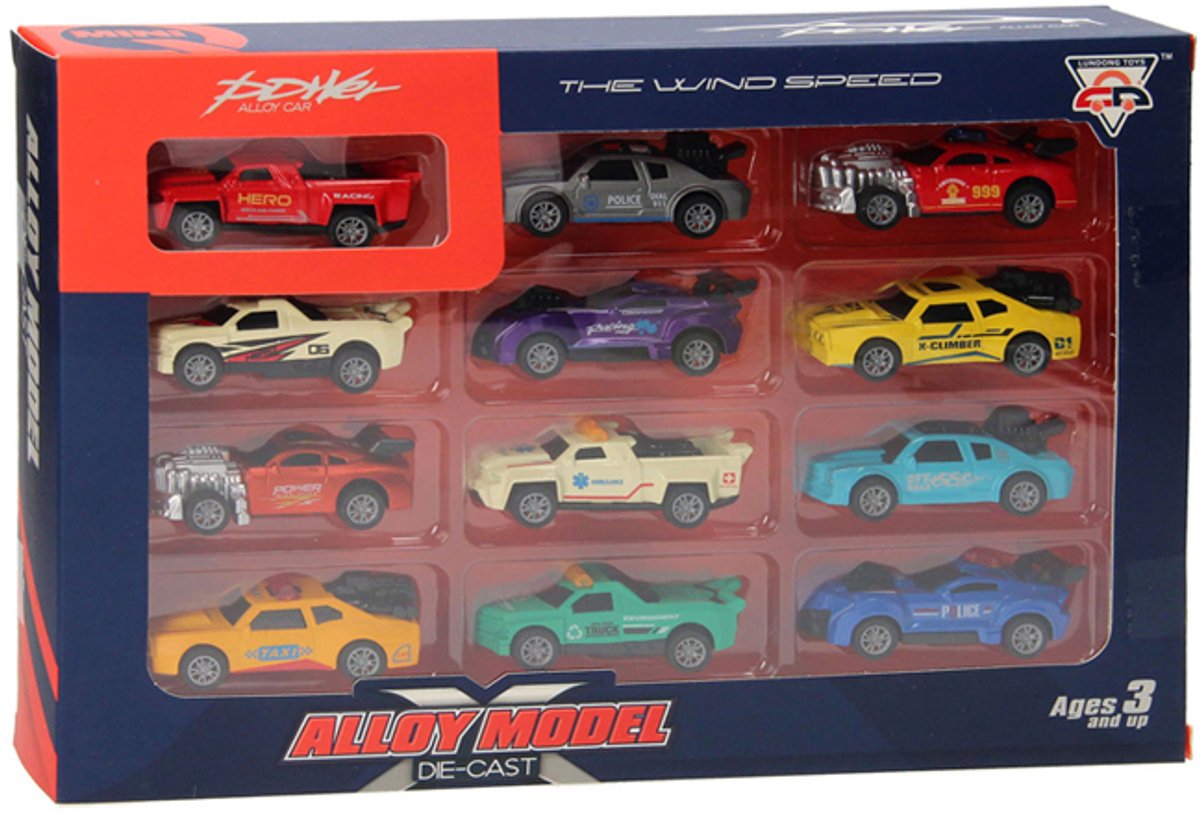 Die-cast Raceautos, 12dlg.