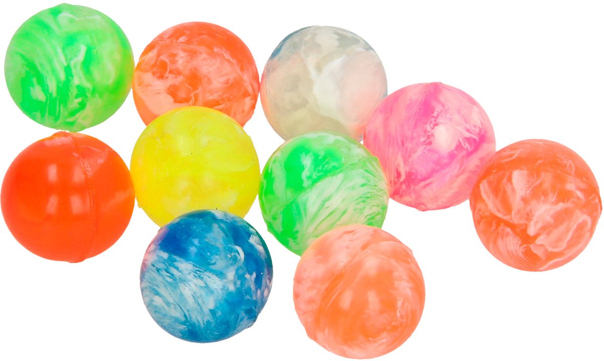 Gekleurde Stuiterballen, 10st.