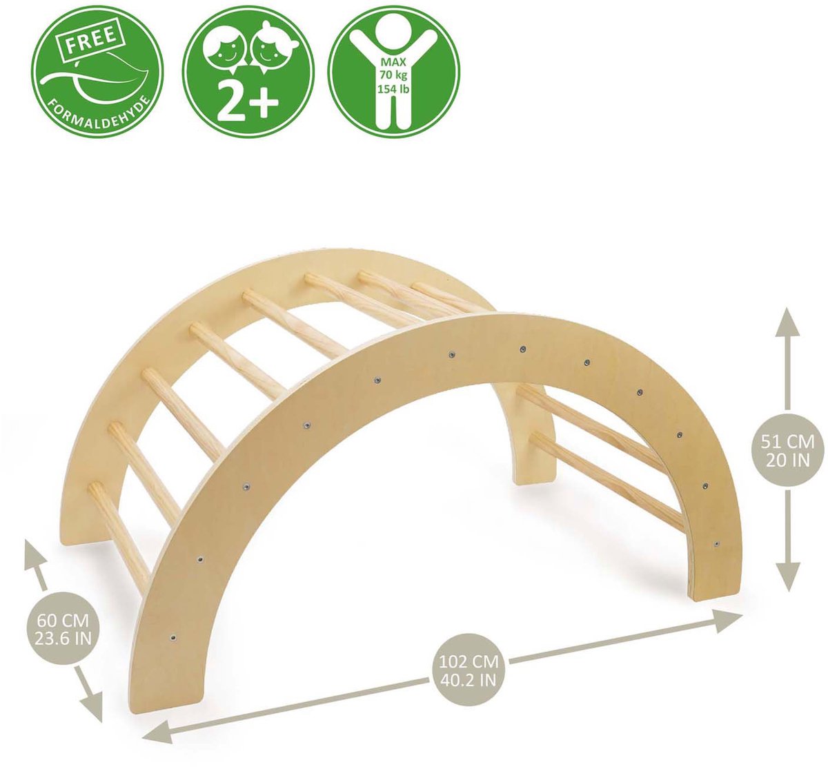 Houten Boogklimmen 2-in-1