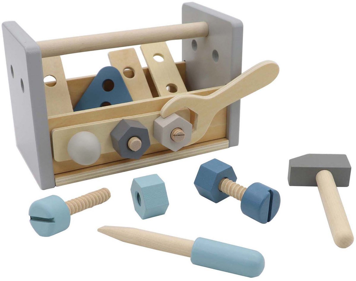 Houten Gereedschapskist Draagbaar, 17dlg.