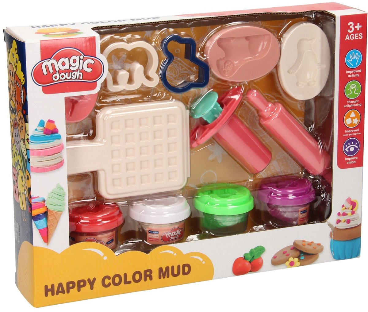 Kleiset met Wafelijzer - 4 Kleipotjes