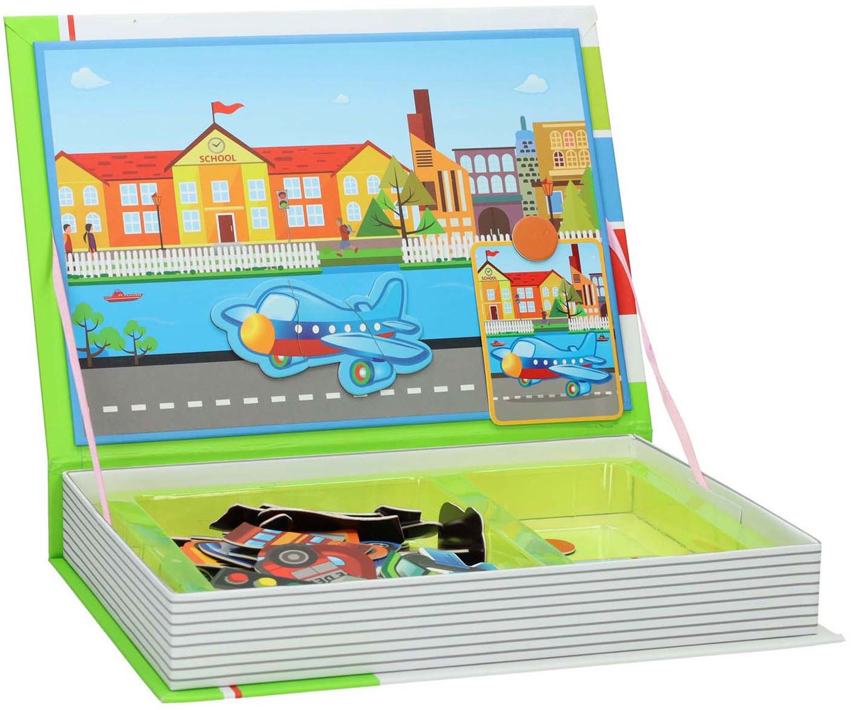 Magnetische koffer stad speelgoed magneten voertuigen creatief spel.