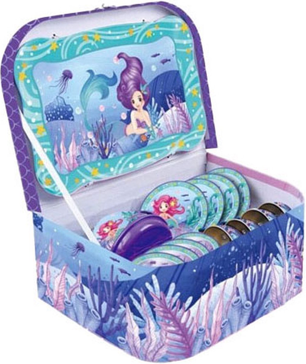 Mermaid Theeservies in Picknickkoffer