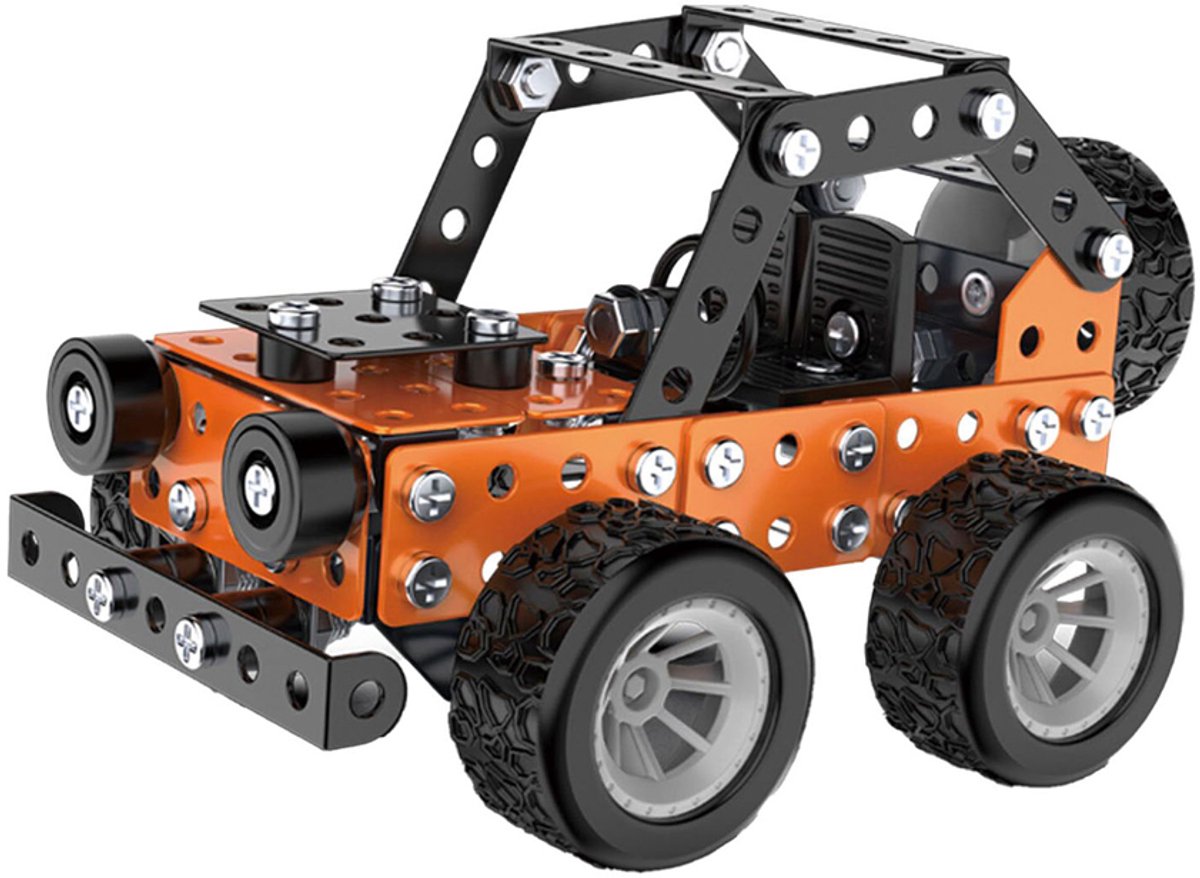 Metalen bouwpakket terreinbuggy speelgoed bouwset 164-delig STEM.