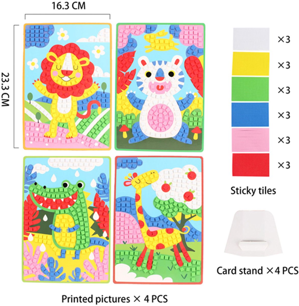 Mozaïek Collage Wilde Dieren Knutselset