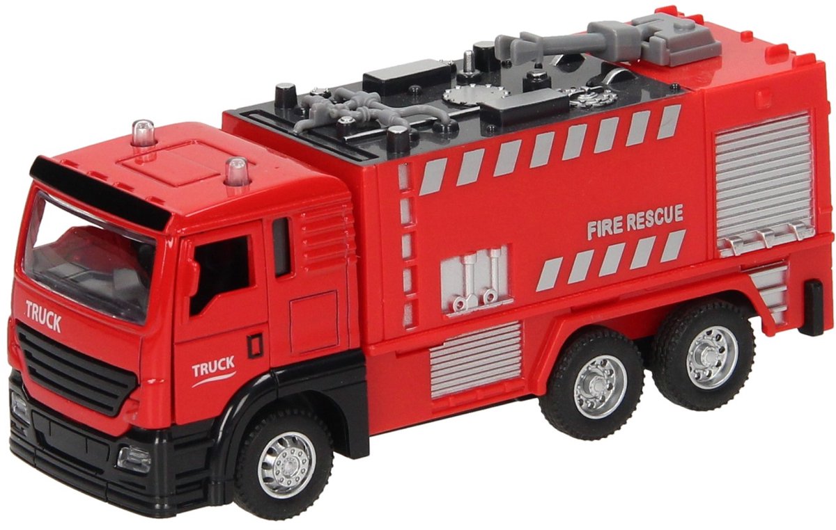 Pull-back Brandweerwagen Rood Licht en Geluid