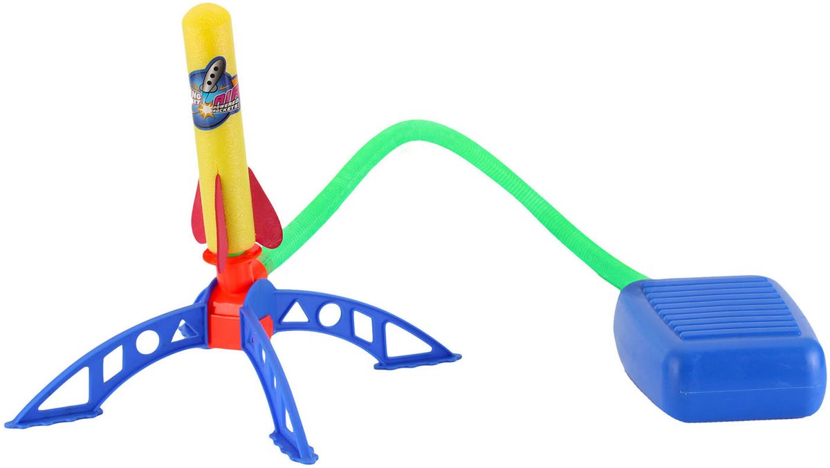 Raket lanceerbasis speelgoed met 3 foampijlen voor kinderen.